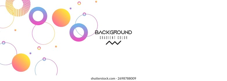 O plano de fundo abstrato geométrico branco sobrepõe a camada no espaço brilhante com a decoração de efeito de círculos coloridos. Elemento de design gráfico moderno. ilustração vetorial,
