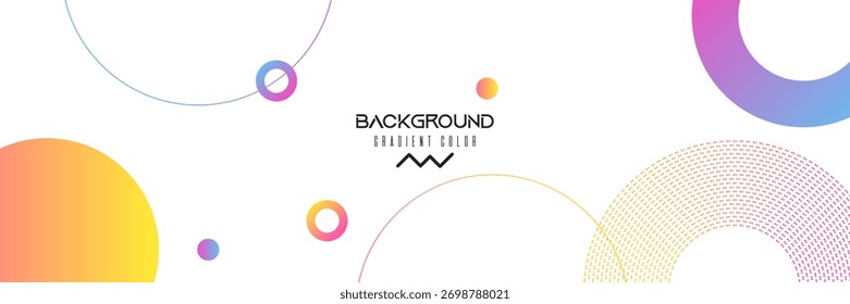 White geometric abstract background overlap layer on bright space with colorful circles effect decoration. Modern graphic design element cutout style concept 