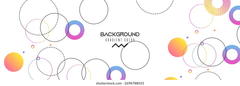 White geometric abstract background overlap layer on bright space with colorful circles effect decoration. Modern graphic design element. vector illustration,