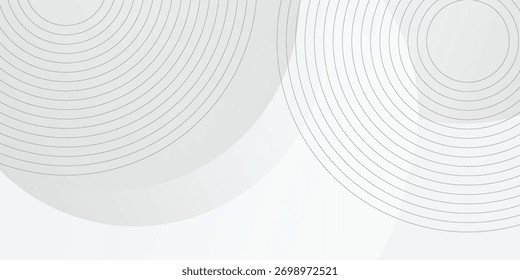 White geometric abstract background overlap layer on bright space with lines effect decoration. Modern graphic design element circles vector eps10