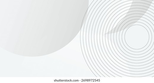 O plano de fundo abstrato geométrico branco sobrepõe a camada no espaço brilhante com a decoração de efeito de linhas. Elemento gráfico moderno círculos vetor eps10