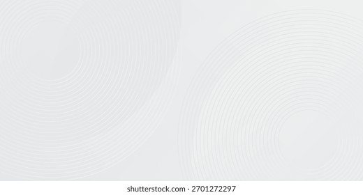 O plano de fundo abstrato geométrico branco sobrepõe a camada no espaço brilhante com a decoração de efeito de linhas. Design gráfico moderno circula o conceito de estilo para banner. poster