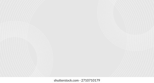 White geometric abstract background overlap layer on bright space with lines effect decoration. Modern graphic design element circles style concept for banner.