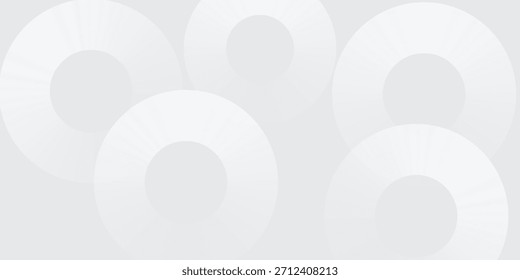 White geometric abstract background overlap layer on bright space with lines effect decoration. Modern graphic design element circles style concept for banner, modern vector arts