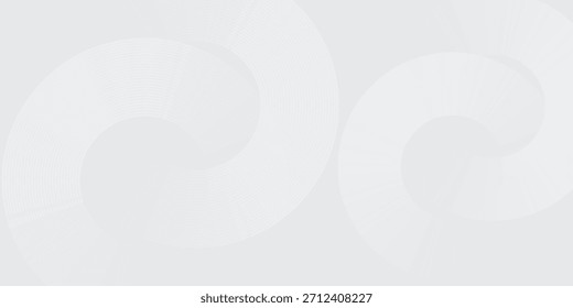 White geometric abstract background overlap layer on bright space with lines effect decoration. Modern graphic design element circles style concept for banner, modern vector arts