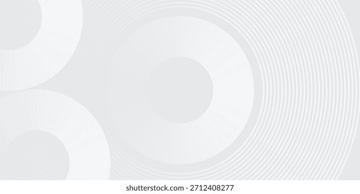 White geometric abstract background overlap layer on bright space with lines effect decoration. Modern graphic design element circles style concept for banner, modern vector arts
