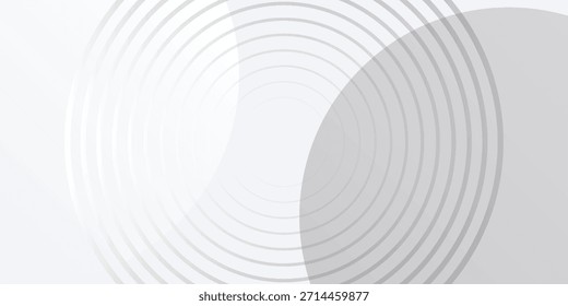 O plano de fundo abstrato geométrico branco sobrepõe a camada no espaço brilhante com a decoração de efeito de linhas. Design gráfico moderno elemento círculos conceito de estilo para banner, artes vetoriais modernas