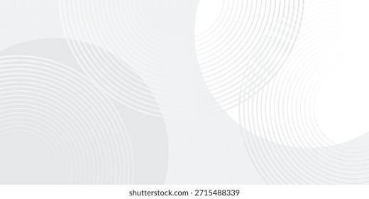 El fondo abstracto geométrico blanco se superpone en el espacio brillante con la decoración del efecto de las líneas. Concepto moderno del estilo de los círculos del elemento del Diseño gráfico para el Anuncio, ilustración moderna del Vector eps 10