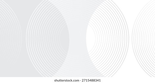 White geometric abstract background overlap layer on bright space with lines effect decoration. Modern graphic design element circles style concept for banner, modern vector ilustration eps 10