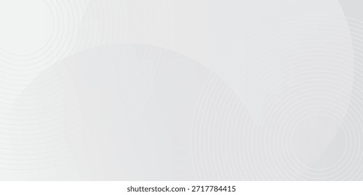 White geometric abstract background overlap layer on bright space with lines effect decoration. Modern graphic design element circles style concept for banner.

