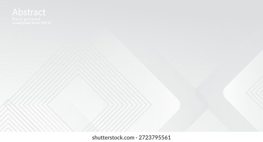 Weiße geometrische abstrakte Hintergrund Überlappungsschicht auf hellen Raum mit Linien Effekt Dekoration. Modernes Konzept für Grafikdesign, Hintergrund, Webdesign, Poster, Banner, Buch, Diashow.