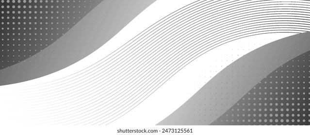 White geometric abstract background overlapping layers on bright space with line effect decoration. Circle style concept modern graphic design element for banner, flyer, card. vector