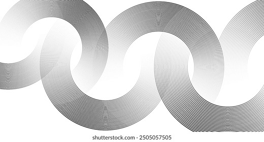 White geometric abstract background overlapping layers on bright space with line effect decoration. Circle style concept modern graphic design element modern pattern wave 