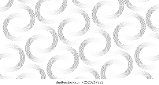 White geometric abstract background overlapping layers on bright space with line effect decoration. Circle style concept modern