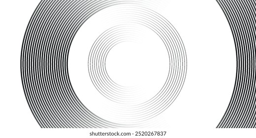 White geometric abstract background overlapping layers on bright space with line effect decoration. Circle style concept modern