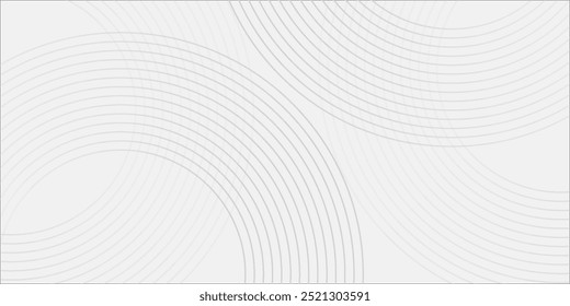 White geometric abstract background with overlapping layers on bright space with line effect decoration. modern circle lines.