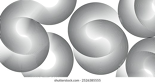 White geometric abstract background overlapping layers on bright space with line effect decoration. Circle style concept