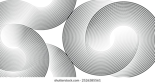 White geometric abstract background overlapping layers on bright space with line effect decoration. Circle style concept