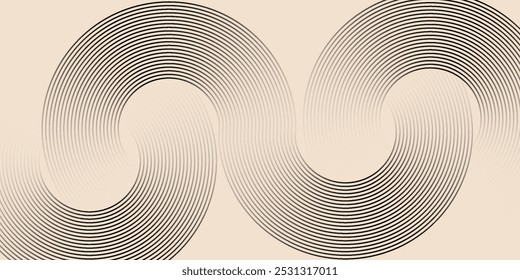 White geometric abstract background overlapping layers on bright space with line effect decoration. Circle style concept modern graphic design element for banner, flyer, card. vector