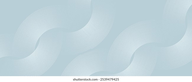 White geometric abstract background overlapping layers on bright space with line effect decoration. Circle style concept modern graphic design element for banner
