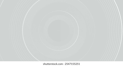 White geometric abstract background overlapping layers on bright space with line effect decoration. Circle style concept