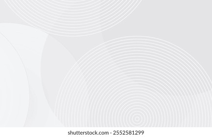 White geometric abstract background overlapping layers on bright space with line effect decoration. Circle style concept modern graphic design element