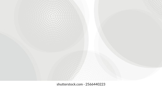 White geometric abstract background overlapping layers on bright space with line effect decoration. Circle style concept.