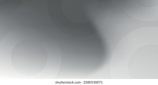 White geometric abstract background overlapping layers on bright space with line effect decoration. Circle style concept modern graphic design element for banner, flyer, card