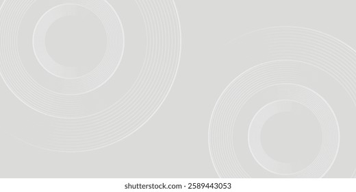 White geometric abstract background overlapping layers on bright space with line effect decoration. vector