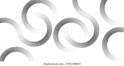White geometric abstract background overlapping layers on bright space with line effect decoration. Circle style concept modern graphic design