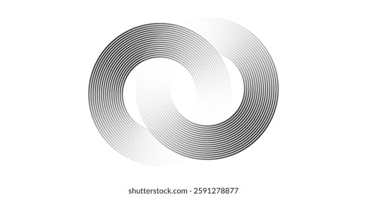 White geometric abstract background overlapping layers on bright space with line effect decoration. Circle style concept modern graphic design