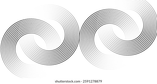 White geometric abstract background overlapping layers on bright space with line effect decoration. Circle style concept modern graphic design
