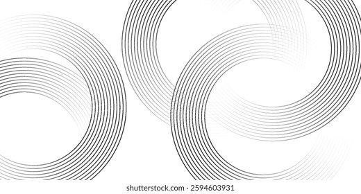 White geometric abstract background overlapping layers on bright space with line effect decoration. Circle style concept modern graphic design element 