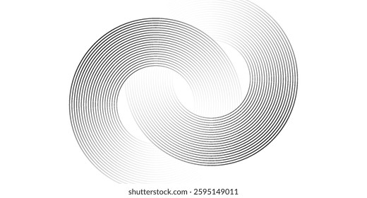 White geometric abstract background overlapping layers on bright space with line effect decoration. Circle style concept modern  abstract
