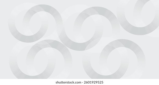 White geometric abstract background overlapping layers on bright space with line effect decoration. Circle style concept modern graphic design 