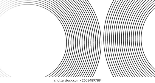 White geometric abstract background overlapping layers on bright space with line effect decoration. Circle style concept modern graphic design element for banner, flyer, card. Eps10