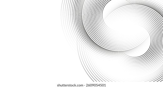 White geometric abstract background overlapping layers on bright space with line effect decoration. Circle style concept modern graphic design element for banner, flyer
