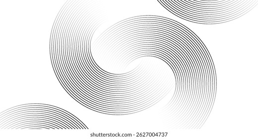 Fundo abstrato geométrico branco sobrepondo camadas no espaço brilhante com decoração de efeito de linha. Conceito de estilo de círculo elemento de design gráfico moderno para banner, folheto, cartão.