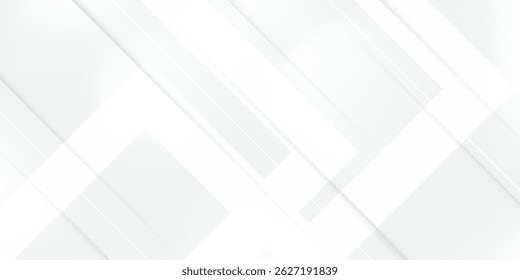 white geometric abstract background overlapping layers on bright space with rounded rhombus effect decoration with black line gradient