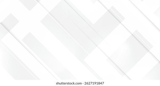 white geometric abstract background overlapping layers on bright space with rounded rhombus effect decoration with black line gradient
