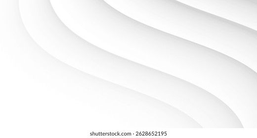 White geometric abstract background overlapping layers on bright space with line effect decoration. Circle style concept modern graphic design element for banner, flyer, card. vector