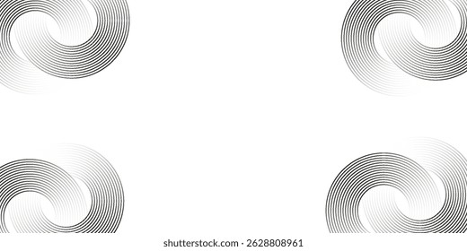 Weiße geometrische abstrakte Hintergrund überlappende Schichten auf hellem Raum mit Linie Effekt Dekoration. Circle-Style-Konzept modernes Grafikdesign-Element für Banner, Flyer, Karte. 10 EPS