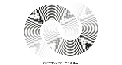 White geometric abstract background overlapping layers on bright space with line effect decoration. Circle style concept modern graphic design element for banner, flyer, card. eps 10