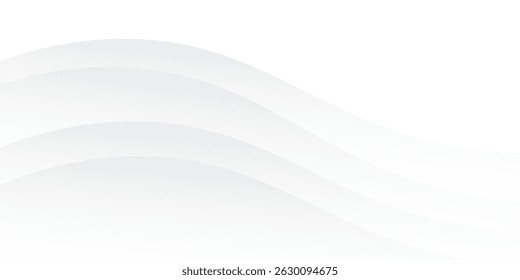 White geometric abstract background overlapping layers on bright space with line effect decoration. Circle style concept modern graphic design element for banner, flyer, card. vector