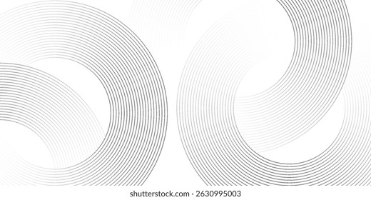 Fundo abstrato geométrico branco sobrepondo camadas no espaço brilhante com decoração de efeito de linha. Conceito de estilo de círculo elemento de design gráfico moderno para banner, folheto, cartão.