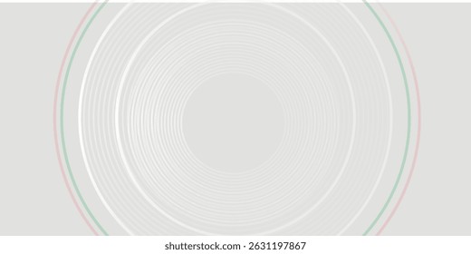 White geometric abstract background overlapping layers on bright space with line effect decoration. Circle style concept