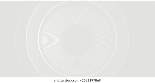White geometric abstract background overlapping layers on bright space with line effect decoration. Circle style concept