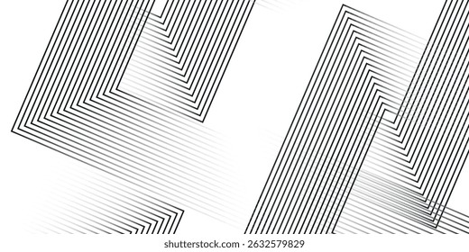 White geometric abstract background overlapping layers on bright space with line effect decoration. Square style concept modern graphic design element vector illustration eps10