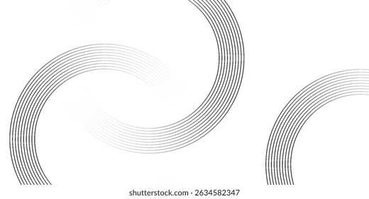 White geometric abstract background overlapping layers on bright space with line effect decoration. Circle style concept modern graphic design element for banner, flyer, card. Eps10