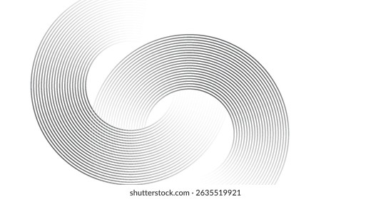 White geometric abstract background overlapping layers on bright space with line effect decoration. Circle style concept modern graphic design element for banner, flyer, card.